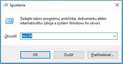 Aktivácia Microsoft Windows - Krok 1